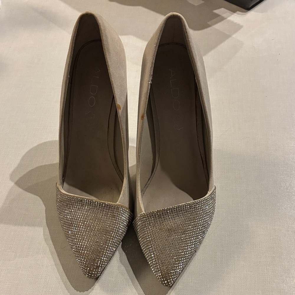 Aldo Women's light Tan sparkle tip stiletto Heels